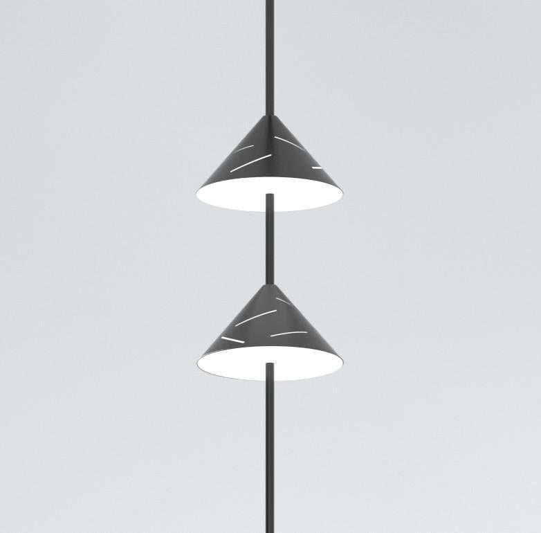 Postmoderno Lampada a sospensione a U in argento di Atelier A Light in vendita