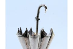 Silver umbrella-shaped toothpick holder