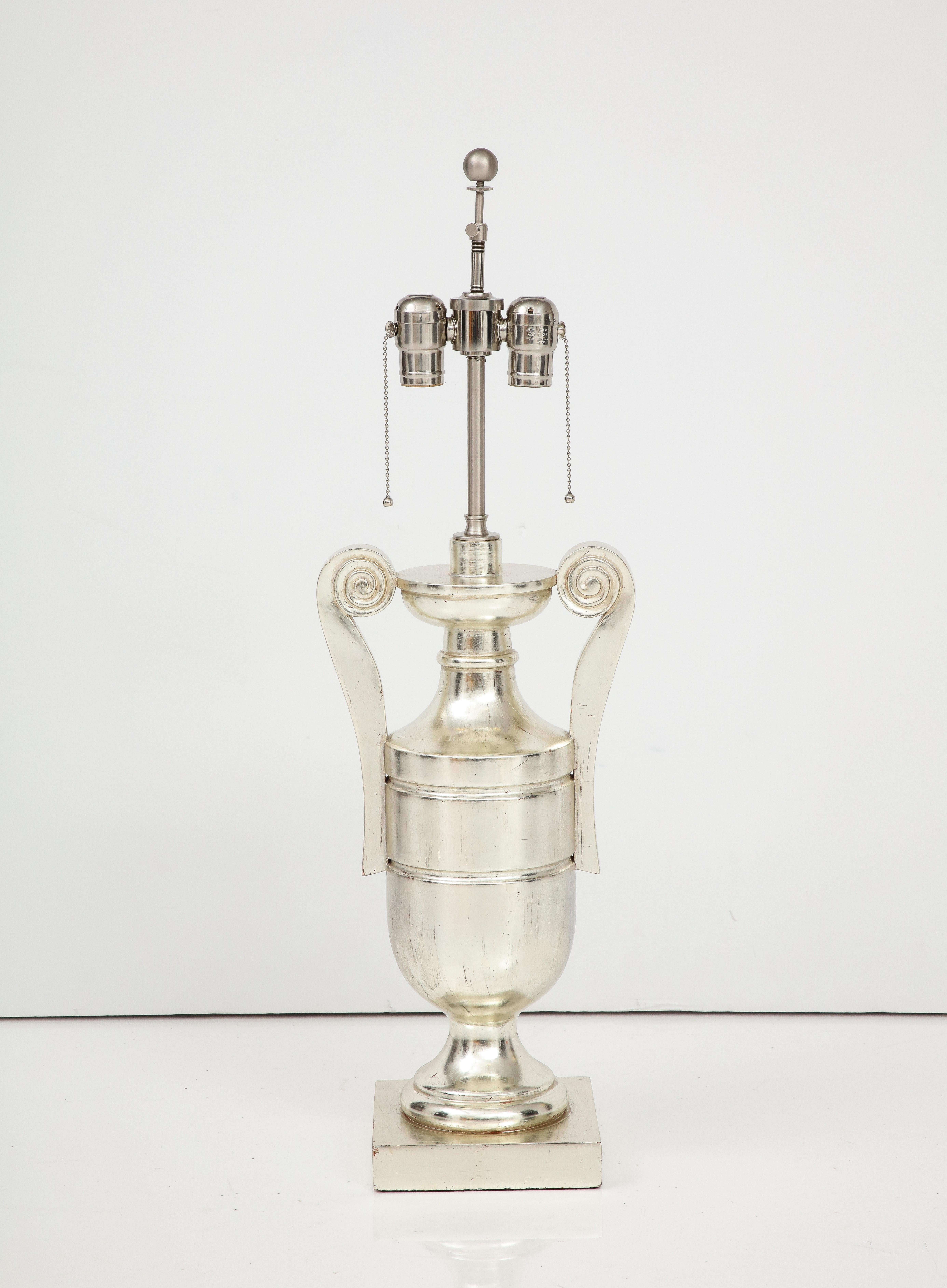 American Silver Urn Lamp For Sale