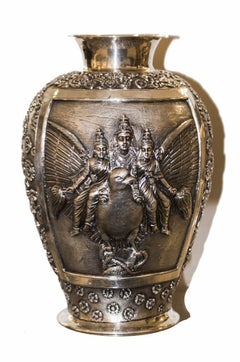 Silver Vase Oriental Manufacture of the Colonial Age, Early 1900