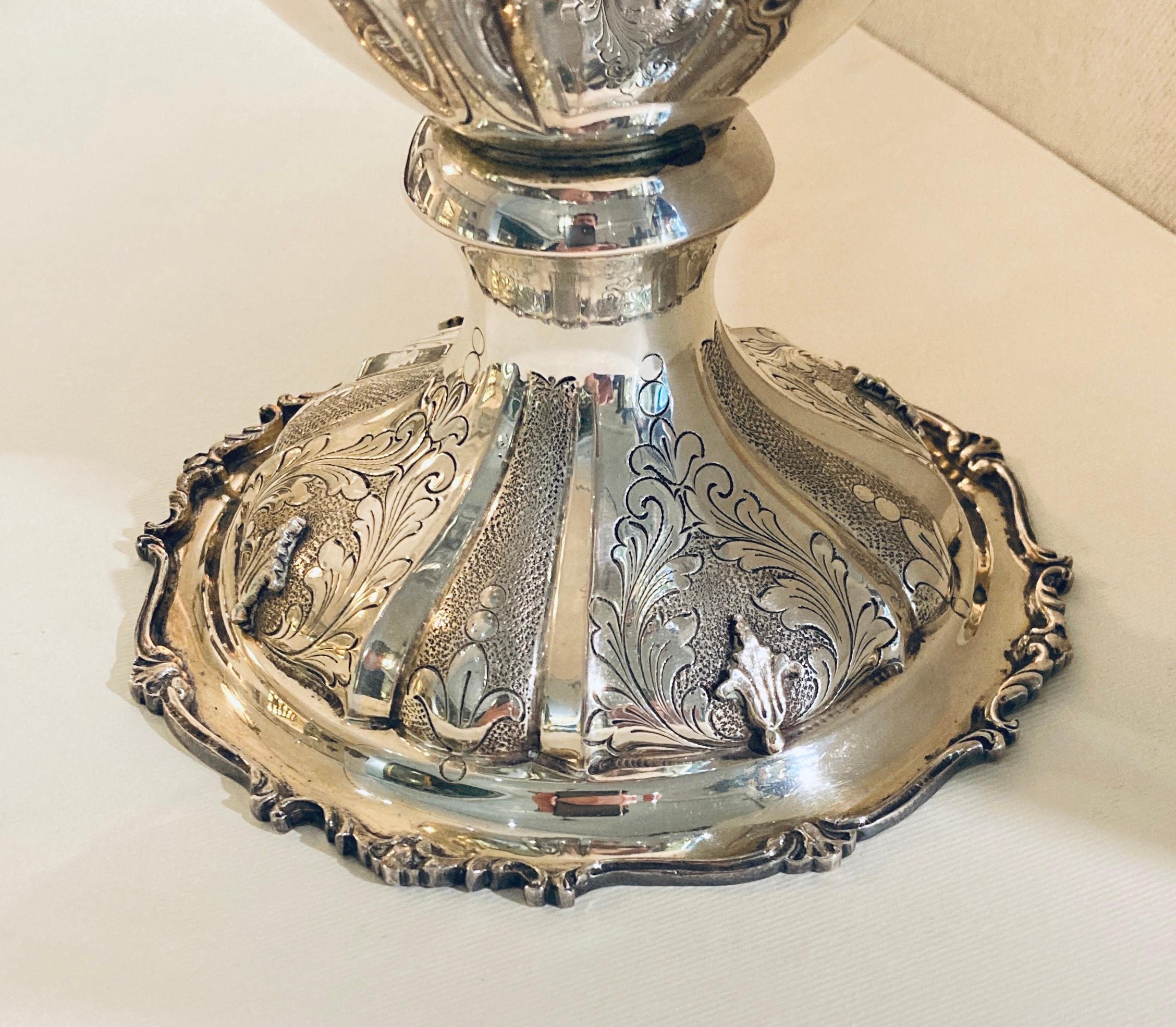 Italian Silver Vase with Handles