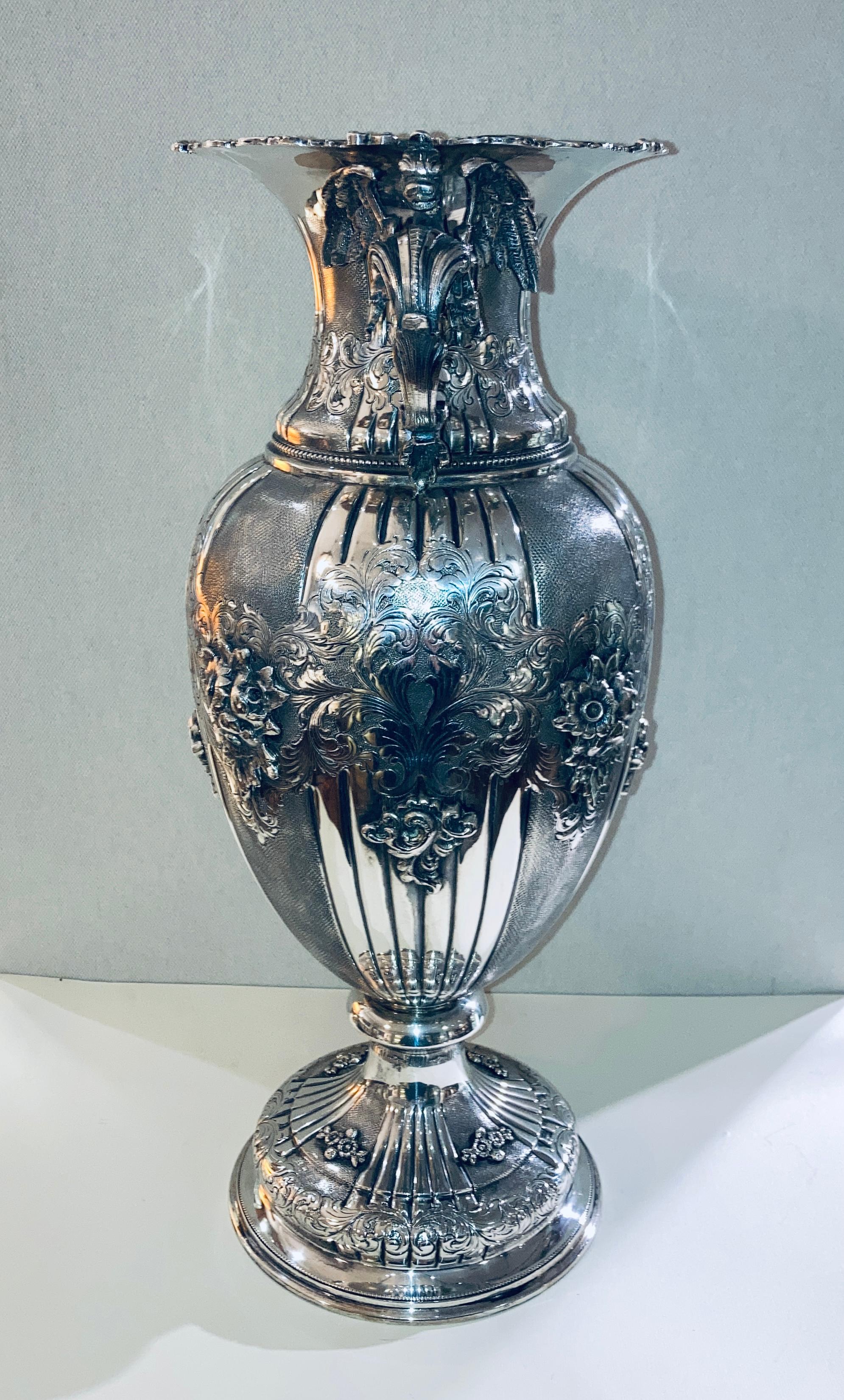 vintage silver vase