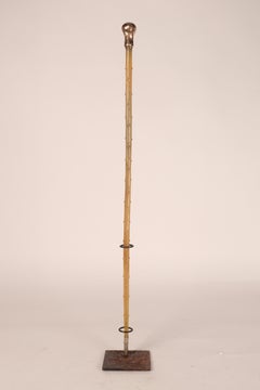 Silver vermeil handle walking stick with ram’s horn barrel, France 1838.