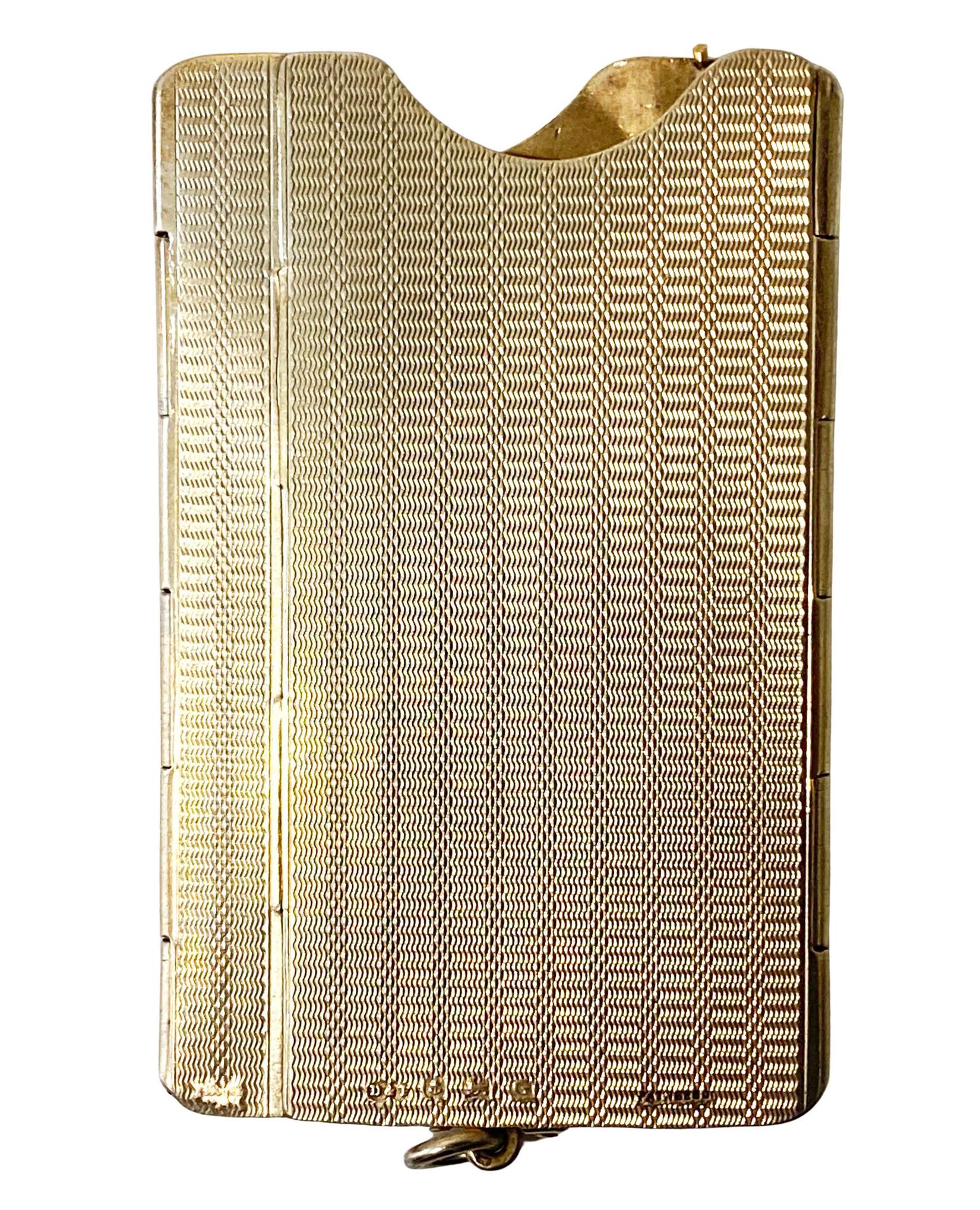 Boîte d'allumettes en argent Vermeil petit porte-cartes ou pince à billets Deakin Francis 1931 Bon état - En vente à Toronto, ON