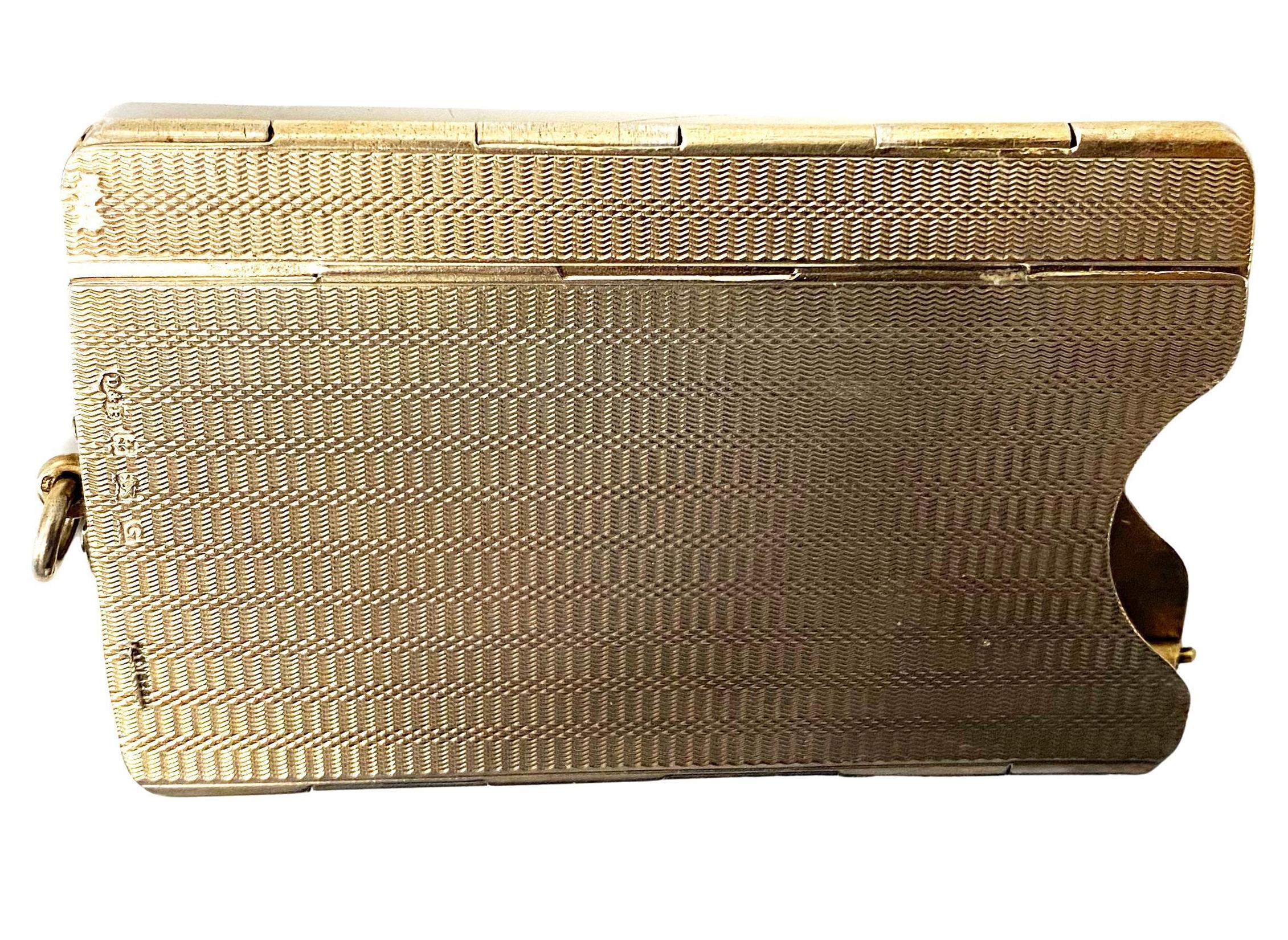 Boîte d'allumettes en argent Vermeil petit porte-cartes ou pince à billets Deakin Francis 1931 en vente 3