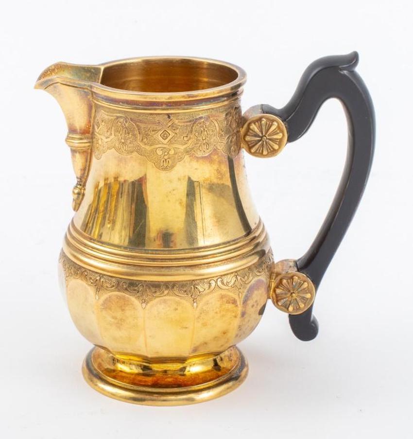 Silver Vermeil Tea / Coffee Regency Style by Boin Taburet Paris For Sale 4