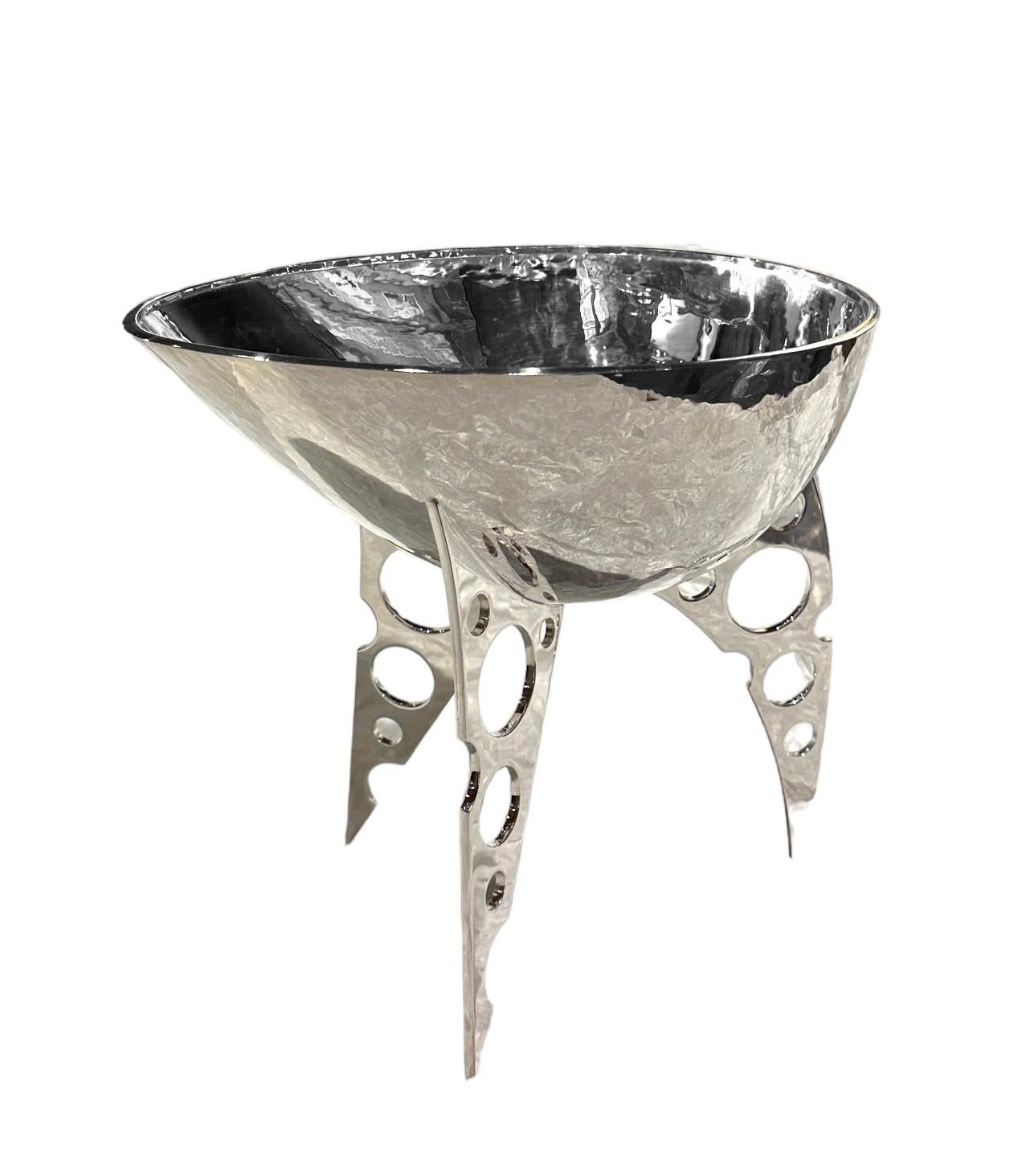 Silver Vessel, Fruit Bowl Sculptural Object by Raju Peddada - 