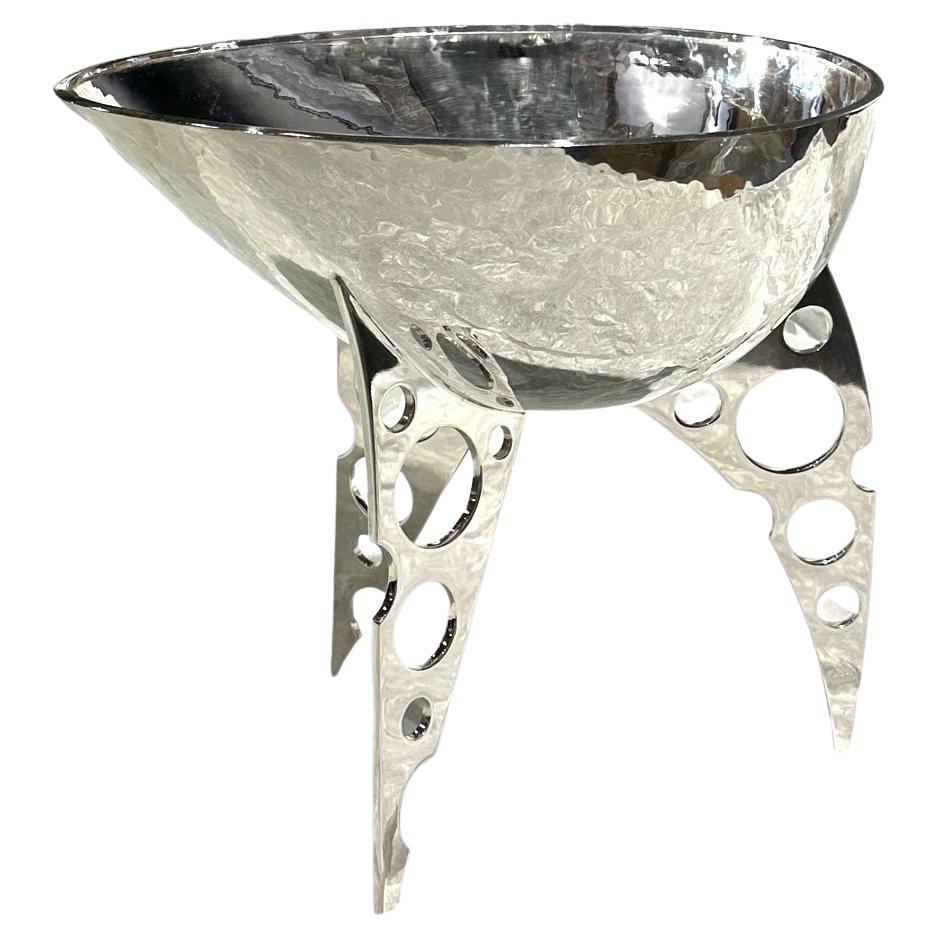 Silver Vessel, Fruit Bowl Sculptural Object by Raju Peddada - "Wotan" For Sale