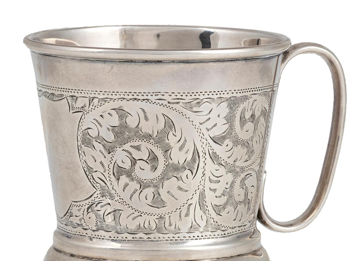 Silver Victorian Mug by James and Gilby Hobson, England, 1925 In Good Condition In Roma, IT