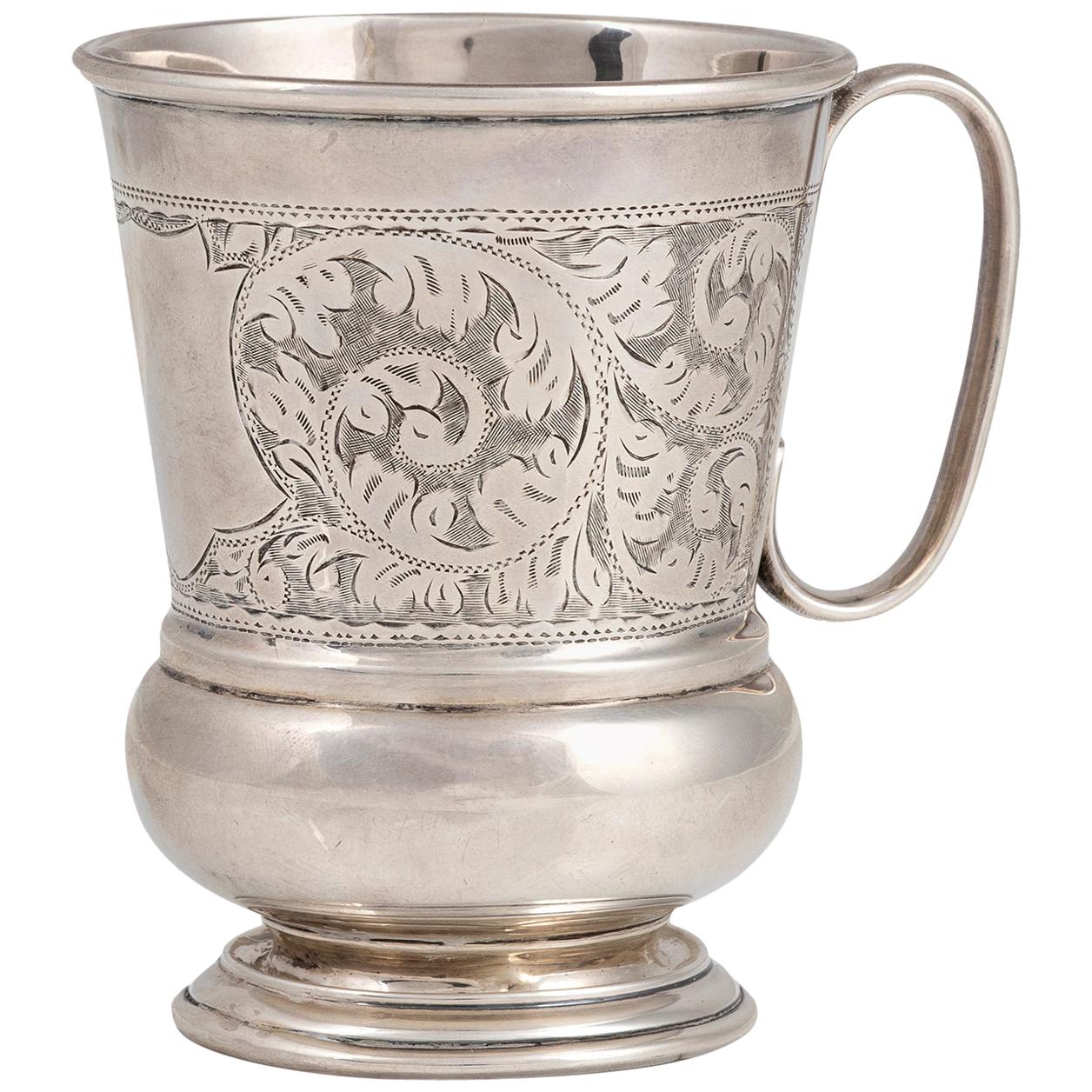 Silver Victorian Mug by James and Gilby Hobson, England, 1925