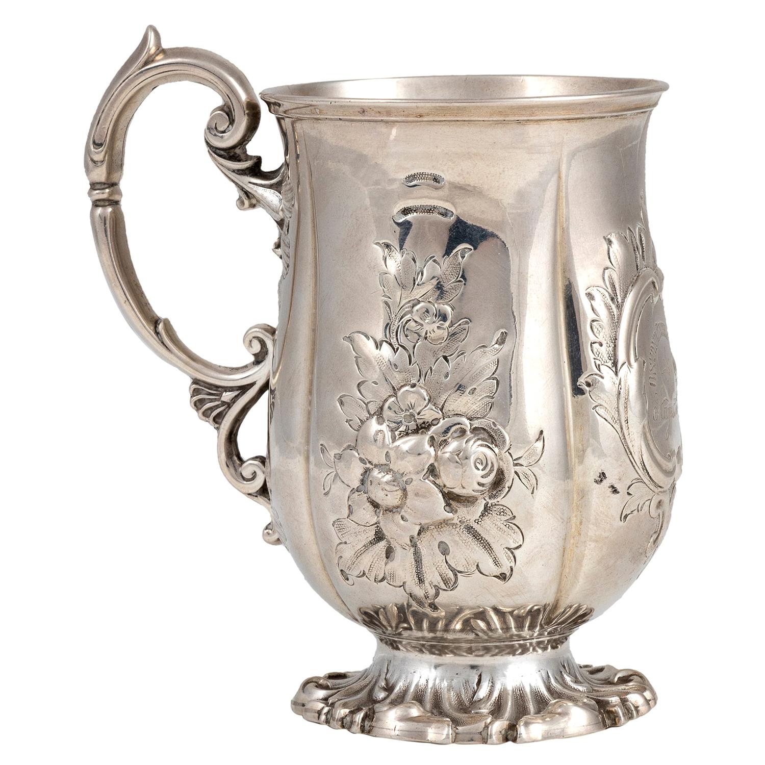 Silver Victorian Mug by John Le Gallais, Mid-19th Century