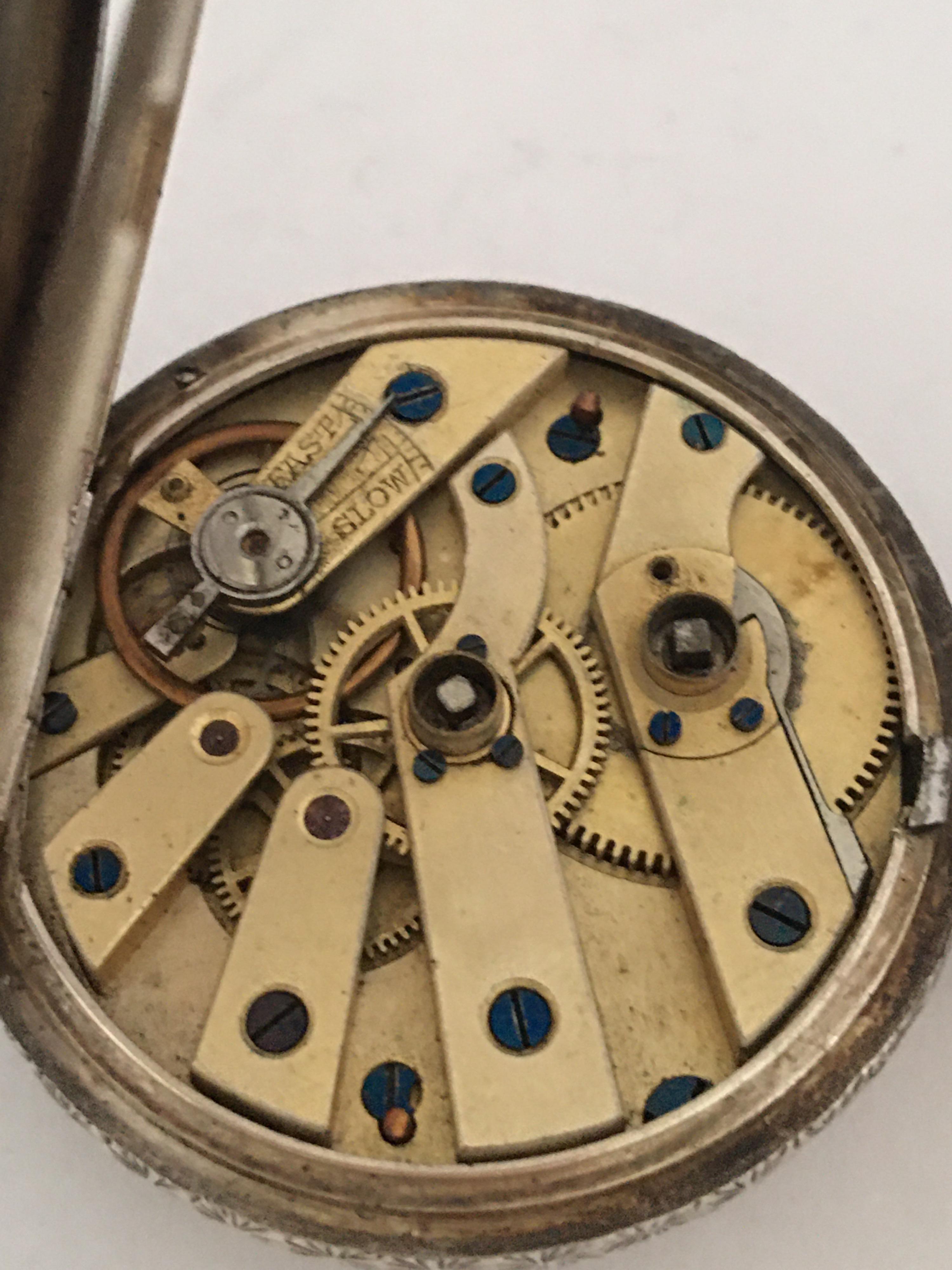 Silver Victorian Period Key-Wind Ladies Pocket Watch 3