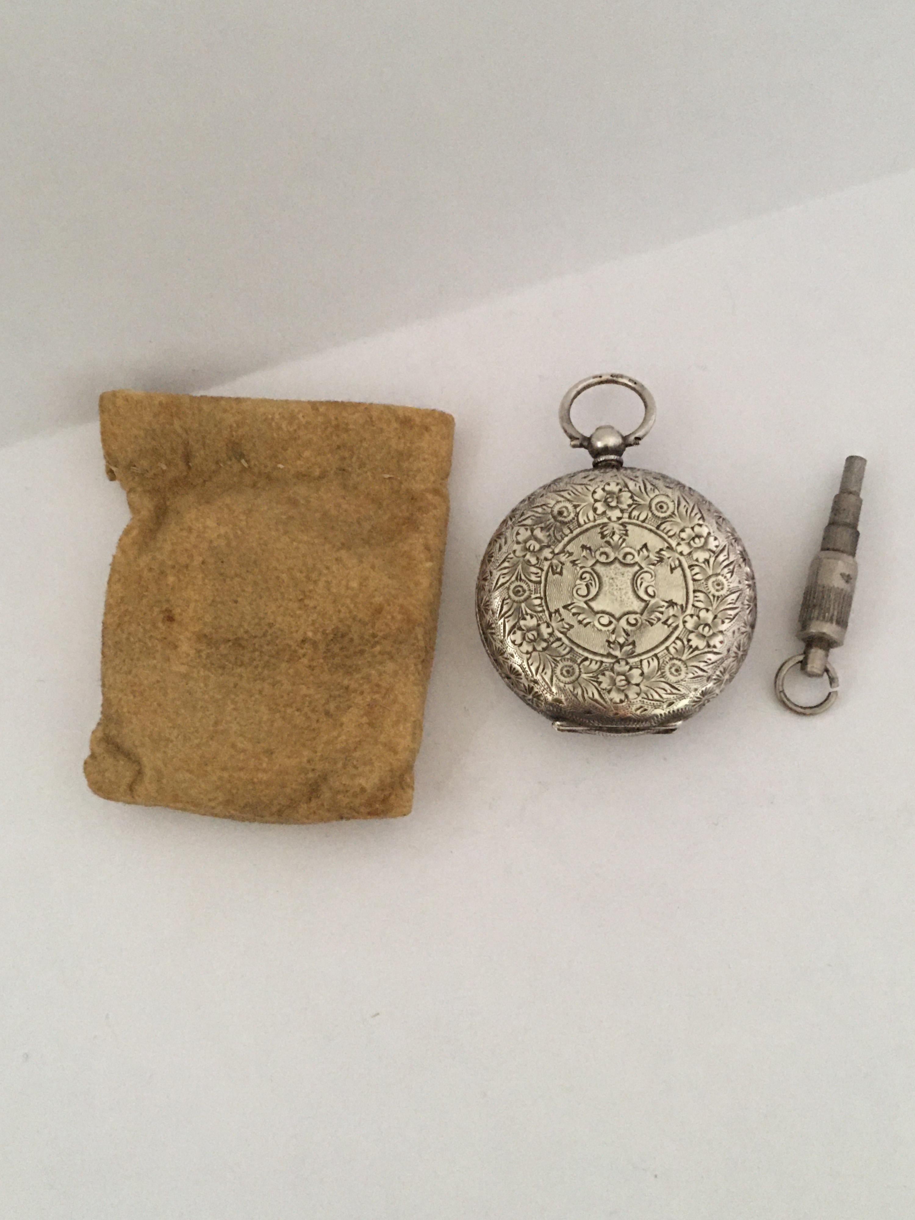 Silver Victorian Period Key-Wind Ladies Pocket Watch 4