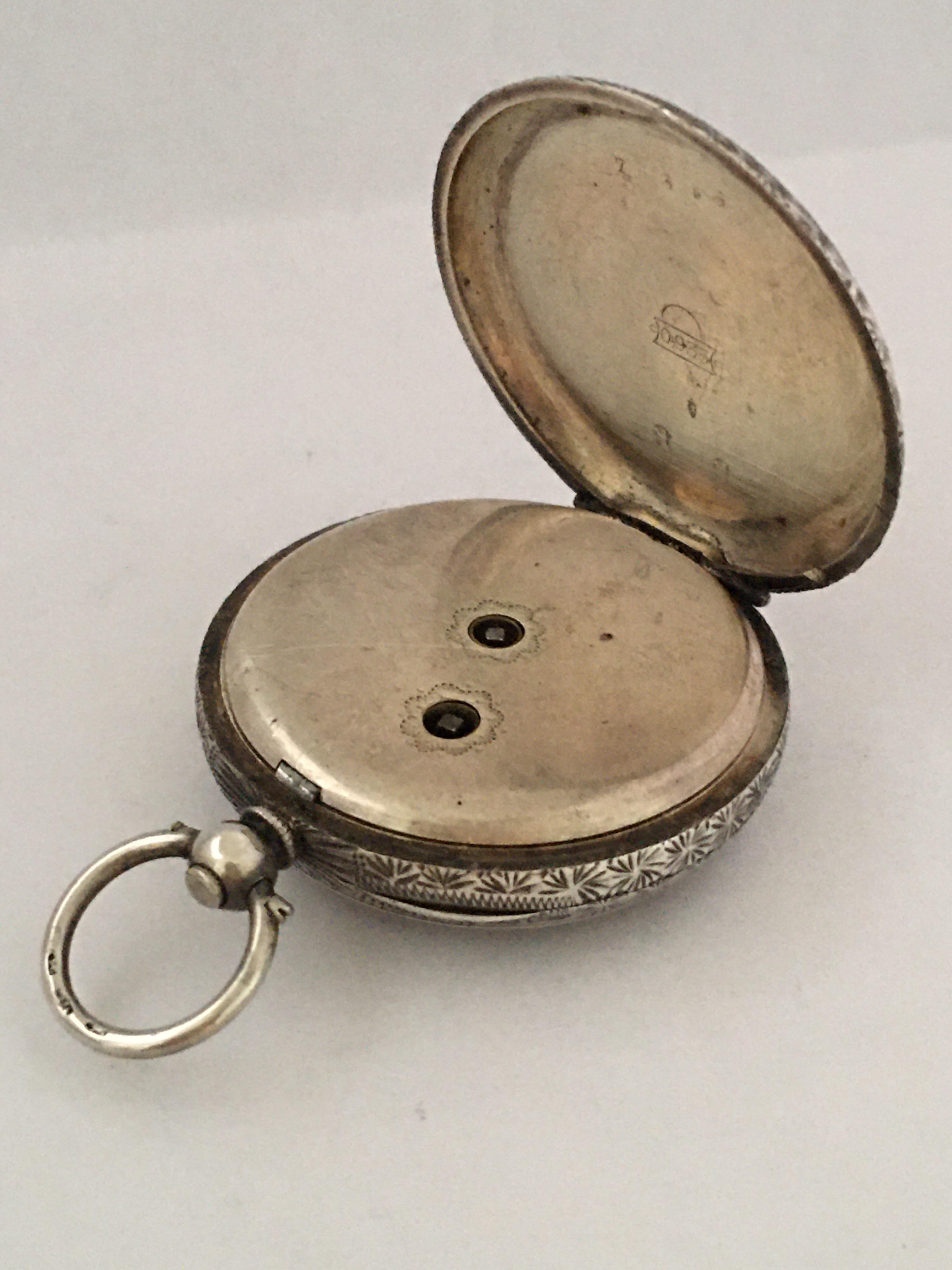 Silver Victorian Period Key-Wind Ladies Pocket Watch In Good Condition In Carlisle, GB