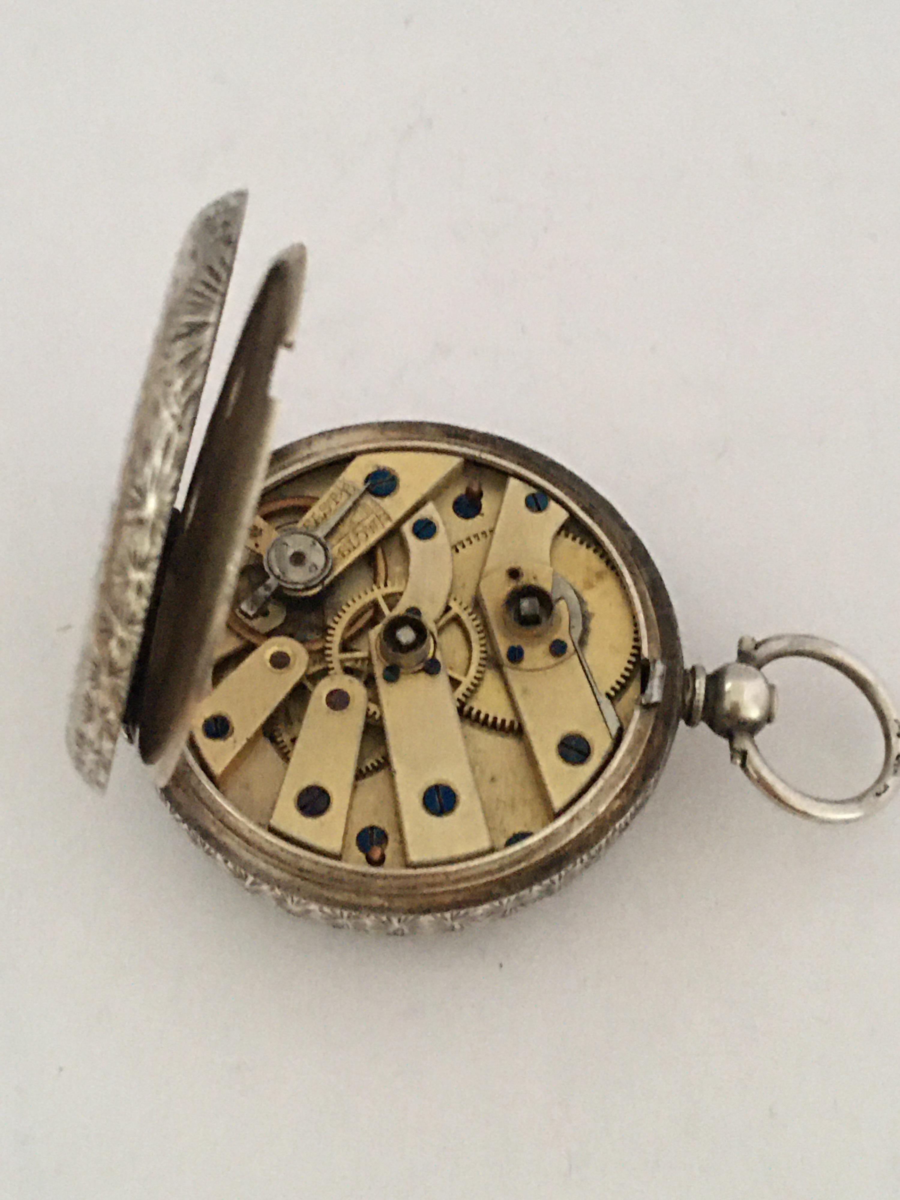 Silver Victorian Period Key-Wind Ladies Pocket Watch 2