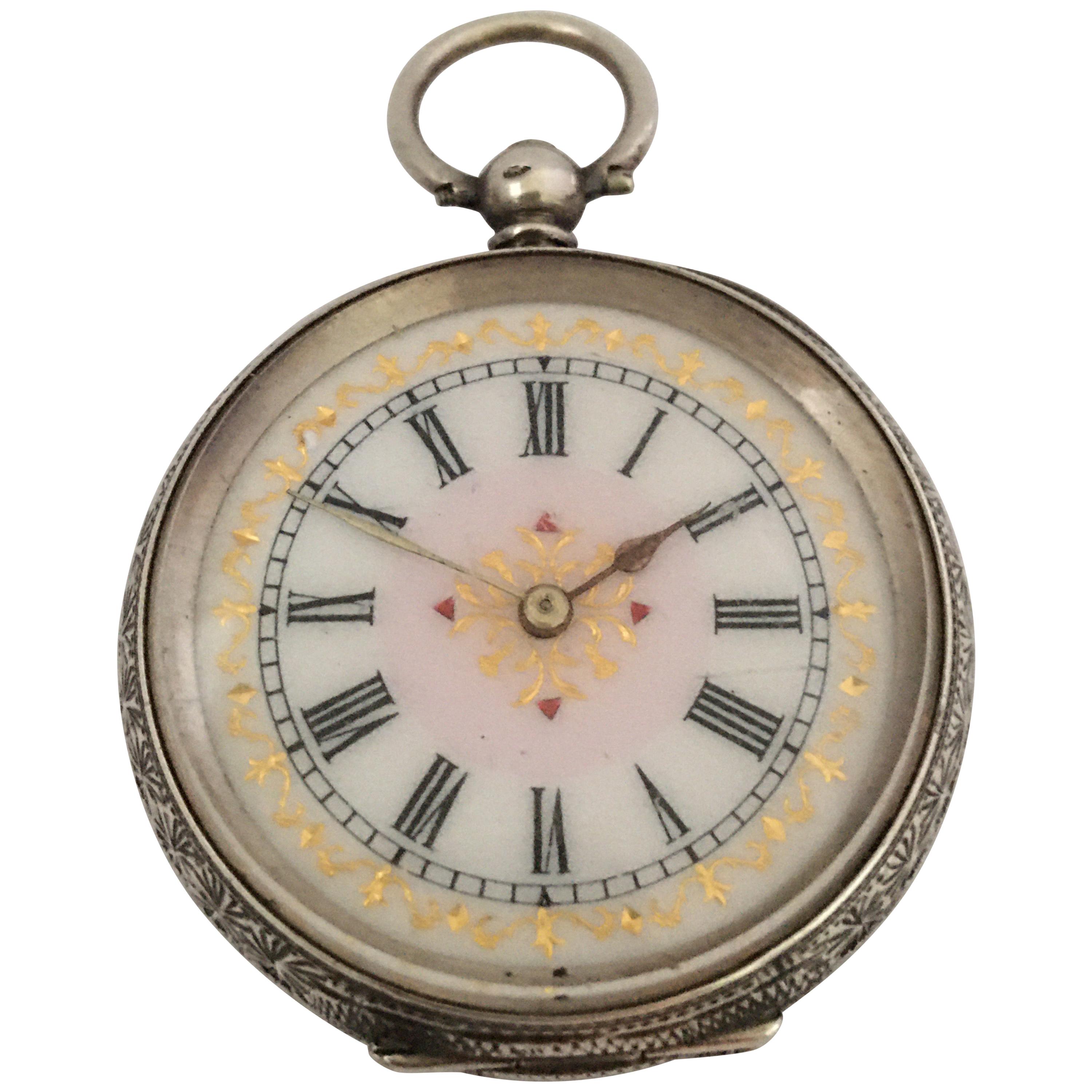 Silver Victorian Period Key-Wind Ladies Pocket Watch