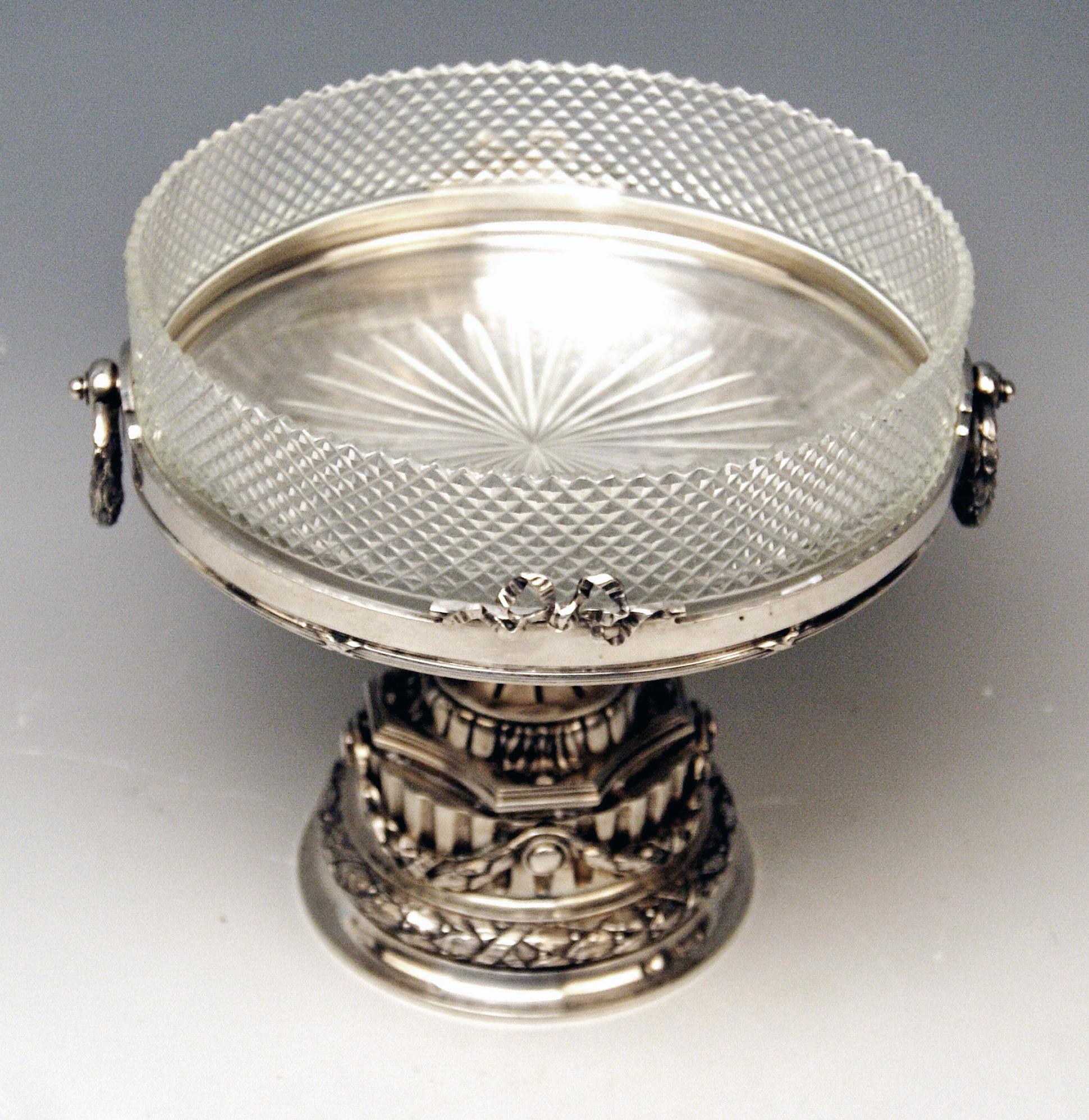 Late Victorian Silver Vienna Centrepiece Glass Liner Wuerbel & Czokally Mayer & Sons 1880-1890