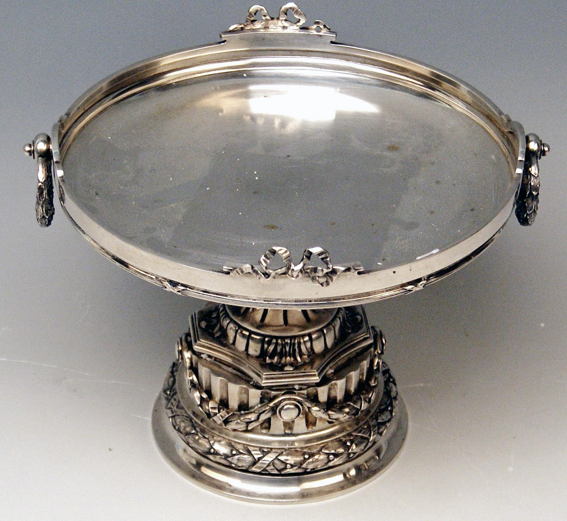 Austrian Silver Vienna Centrepiece Glass Liner Wuerbel & Czokally Mayer & Sons 1880-1890