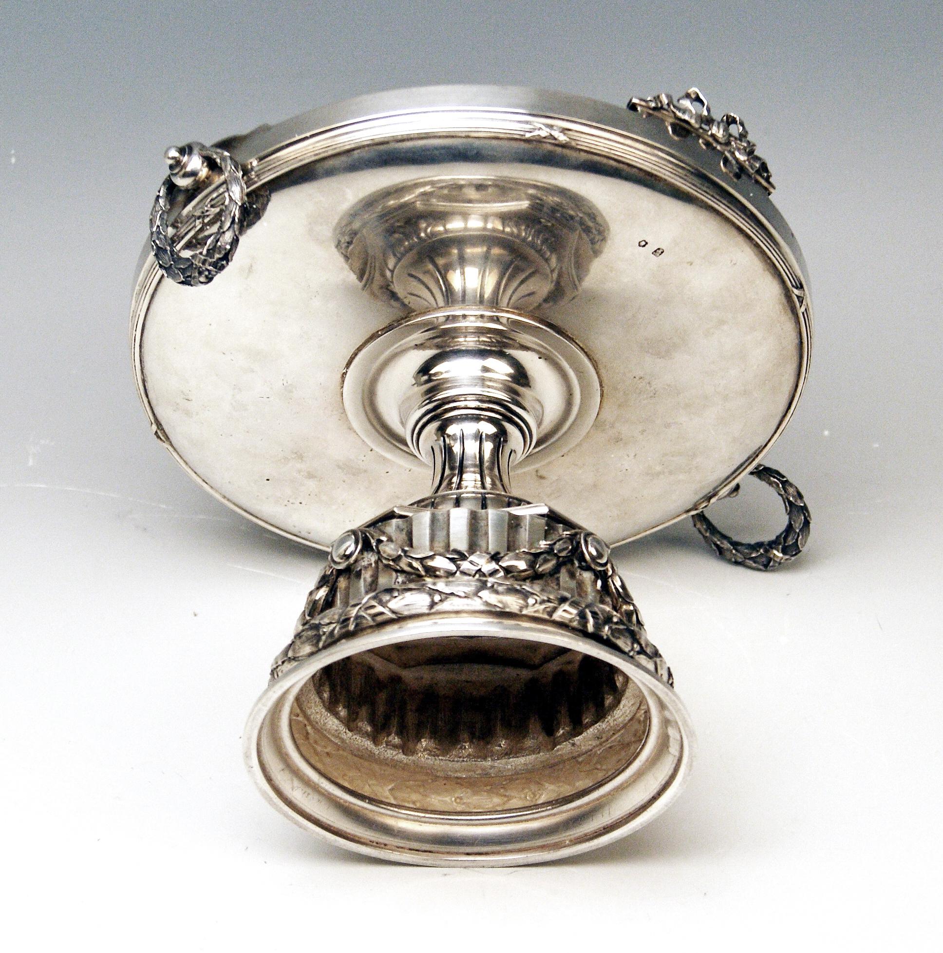 Etched Silver Vienna Centrepiece Glass Liner Wuerbel & Czokally Mayer & Sons 1880-1890