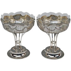 Silver Vienna Pair of Fruitbowls Centrepieces Art Nouveau by Ferdinand Vogl 1914