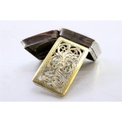 Silver vinaigrette box with guilloche lid motifs, Victorian period