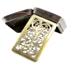 Silver vinaigrette box with guilloche lid motifs, Victorian period