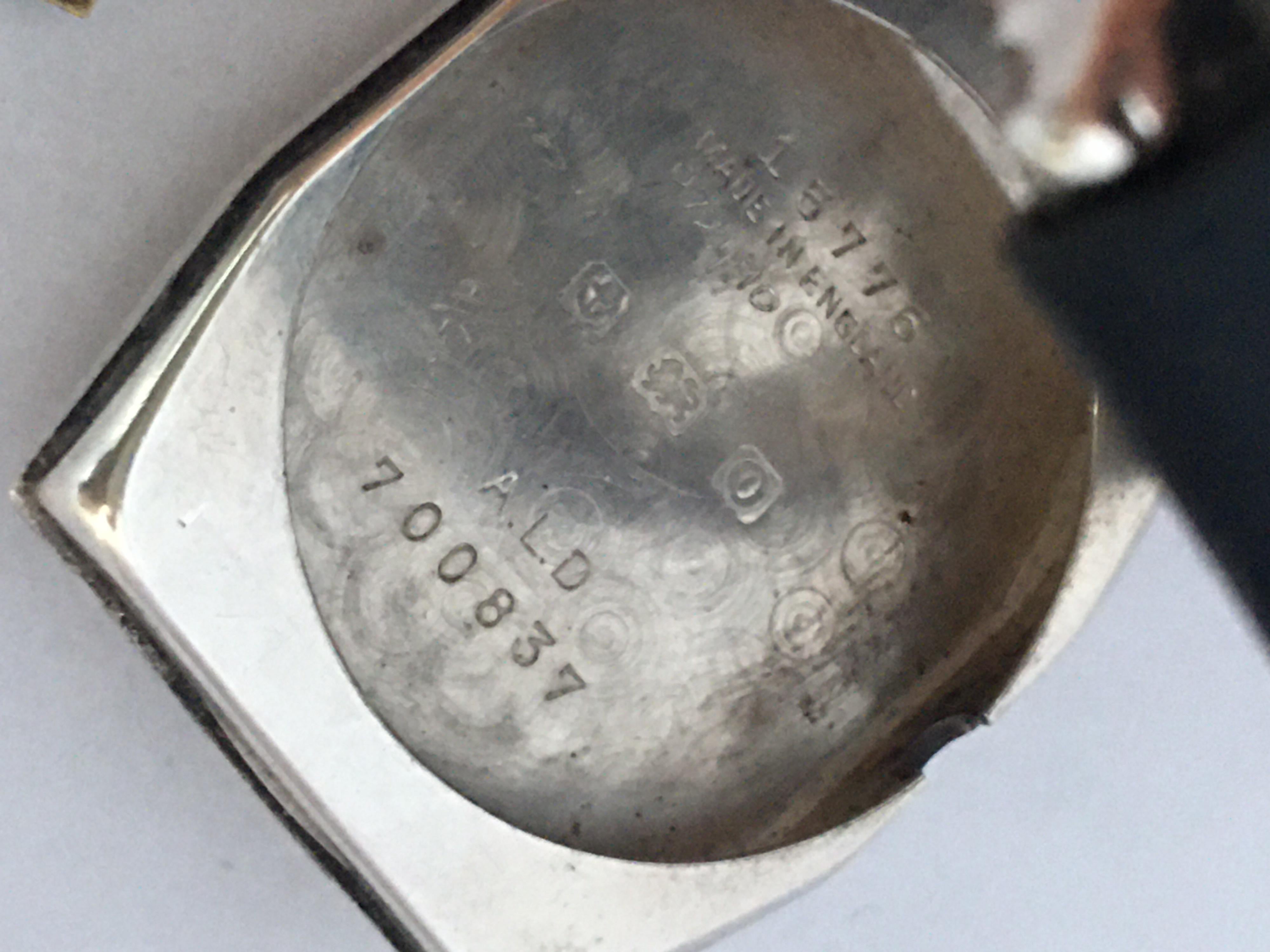 Silver Vintage 1940s J. W. Benson London Mechanical Watch For Sale 5