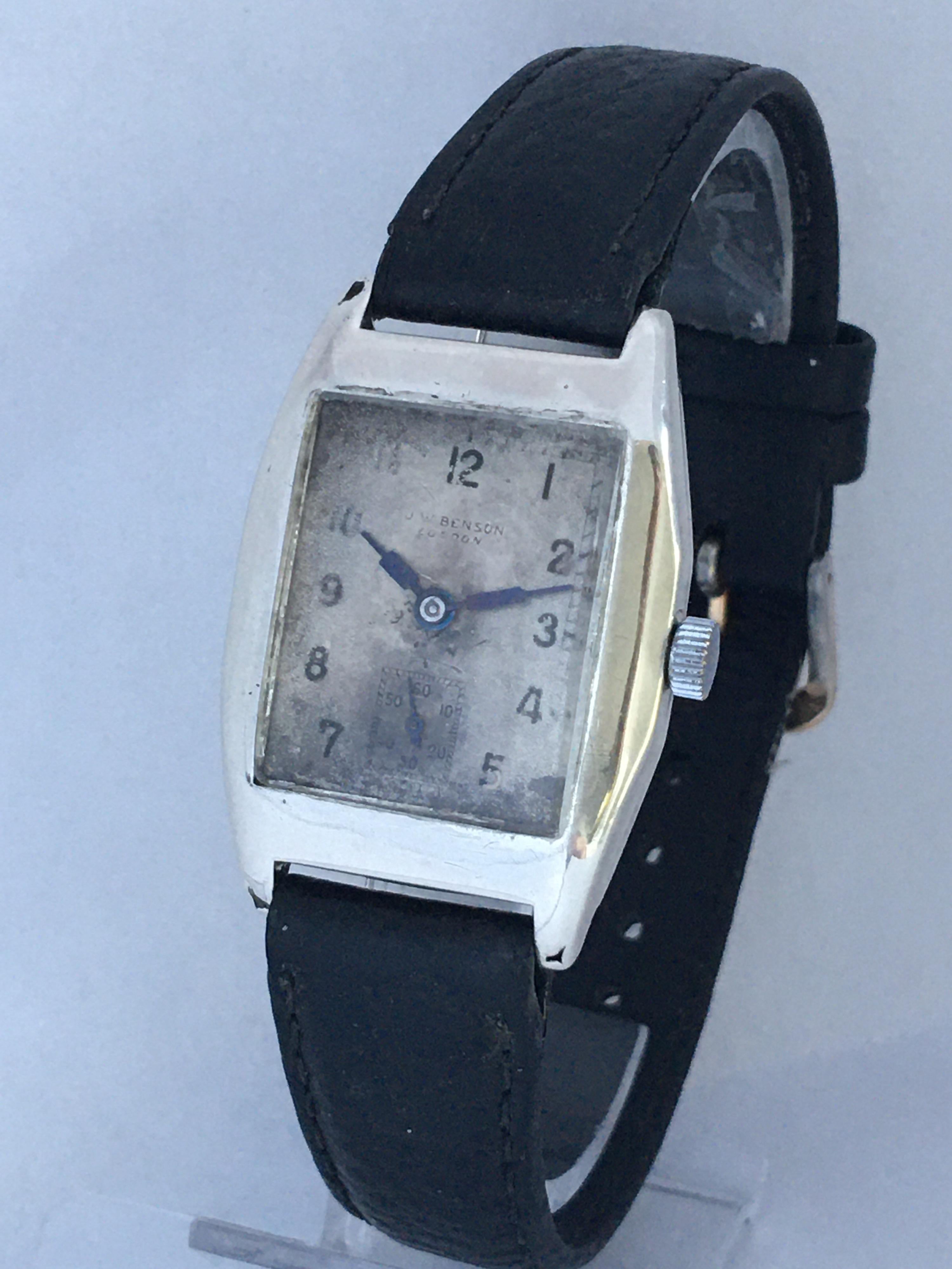 This beautiful pre-owned vintage hand winding watch is in good working condition and it is running well. It is recently been serviced. Visible signs of ageing and wear with light scratches on the glass and on the watch case as shown. The silvered