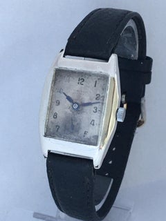 Silver Vintage 1940s J. W. Benson London Mechanical Watch