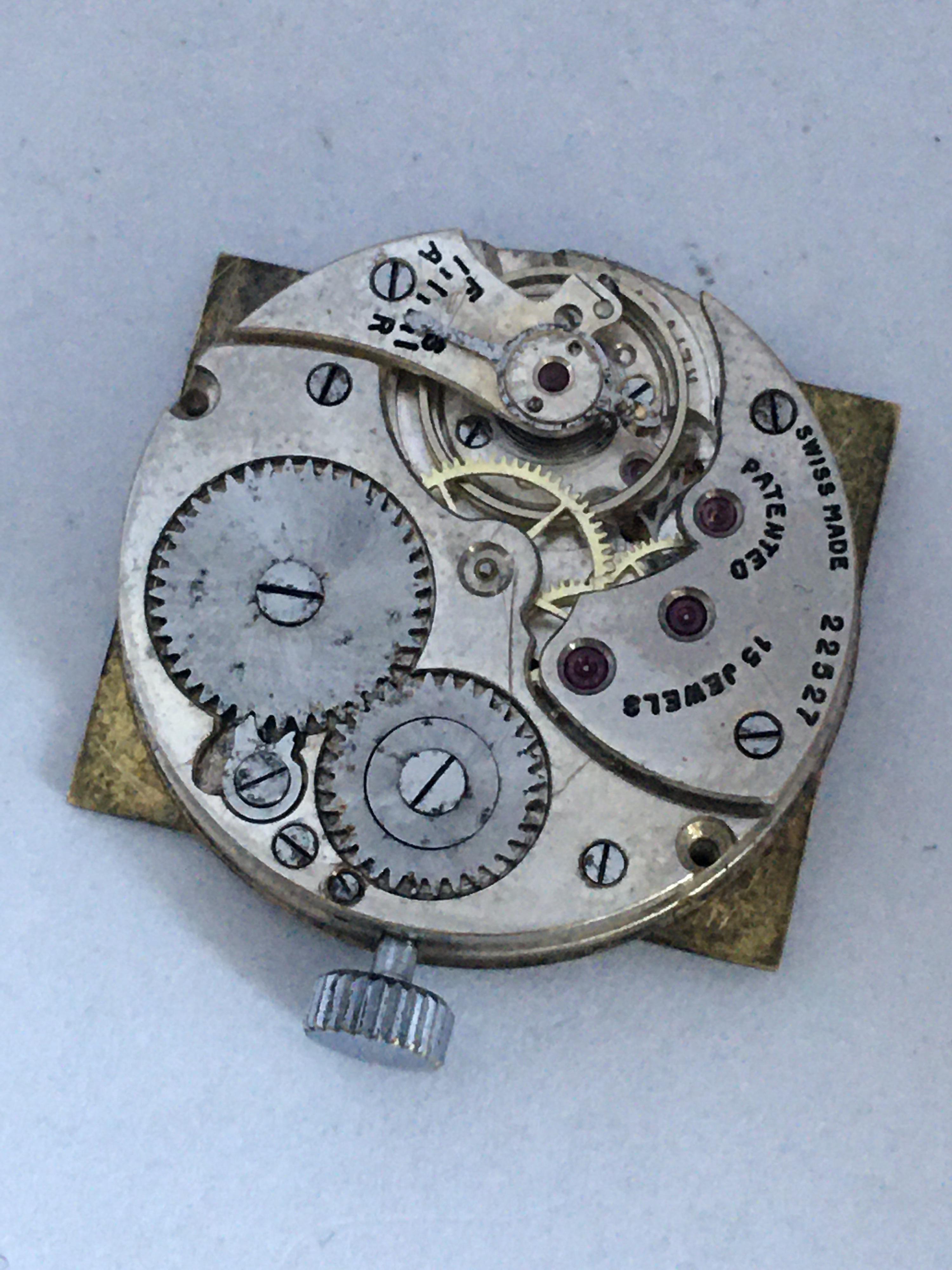 Silver Vintage 1940s J. W. Benson London Mechanical Watch For Sale 4