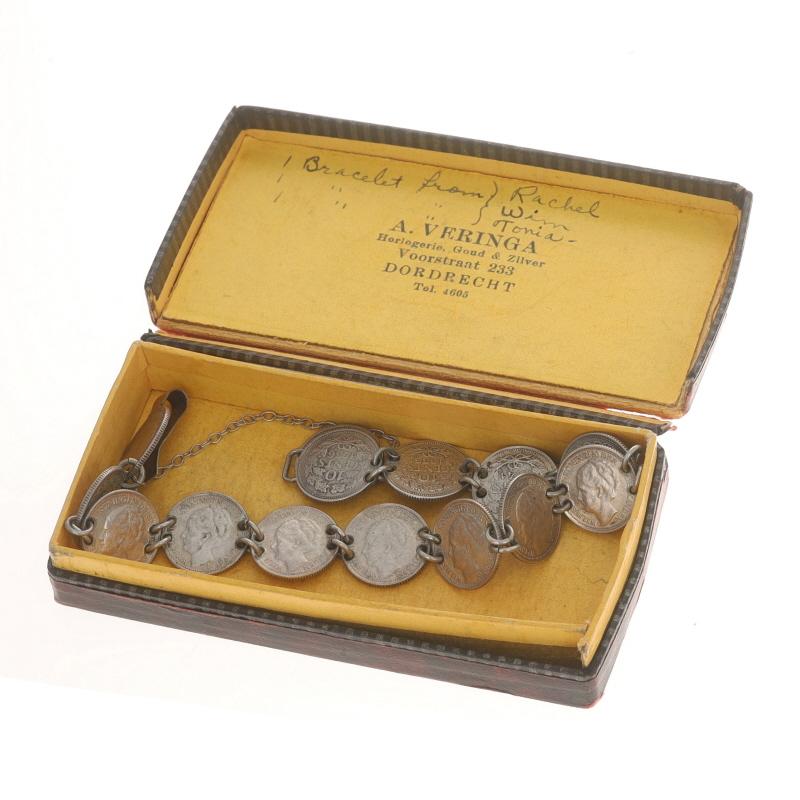 Silber Vintage Authentisches niederländisches Münzarmband 8