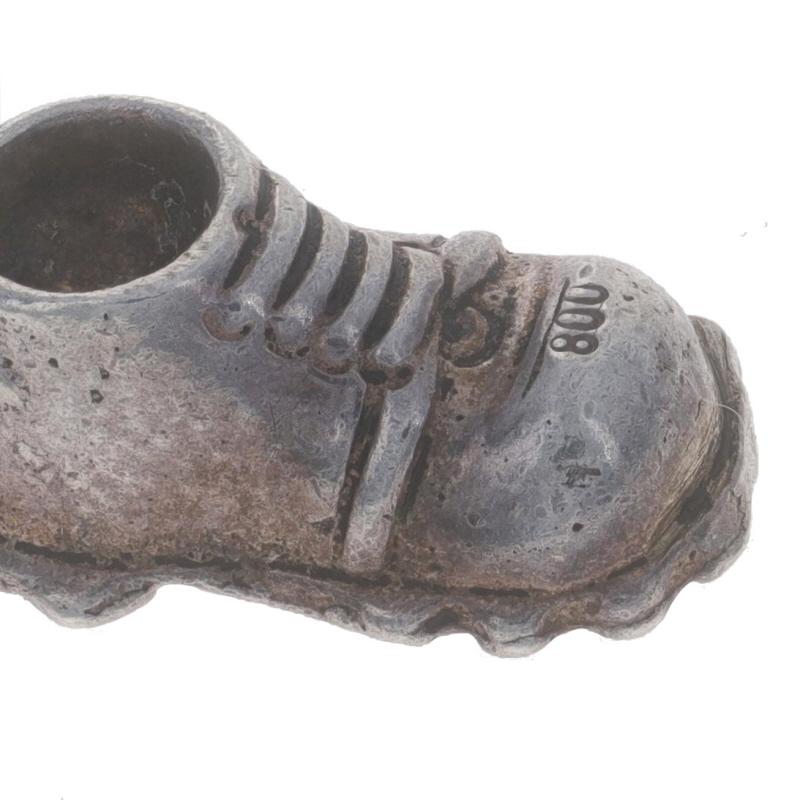 Silber Vintage Boot Charme - 800 Arbeit Schuhe im Freien Schuh im Angebot 1