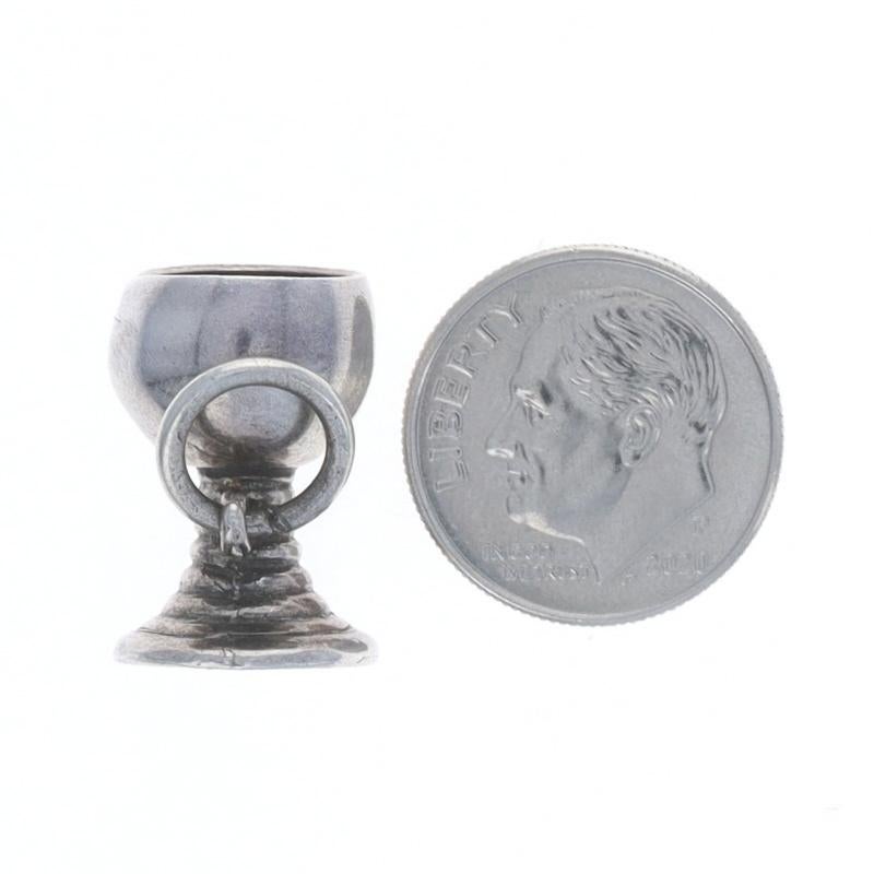 Women's or Men's Silver Vintage Communion Cup Charm - 800 Lord's Supper Eucharist Chalice For Sale