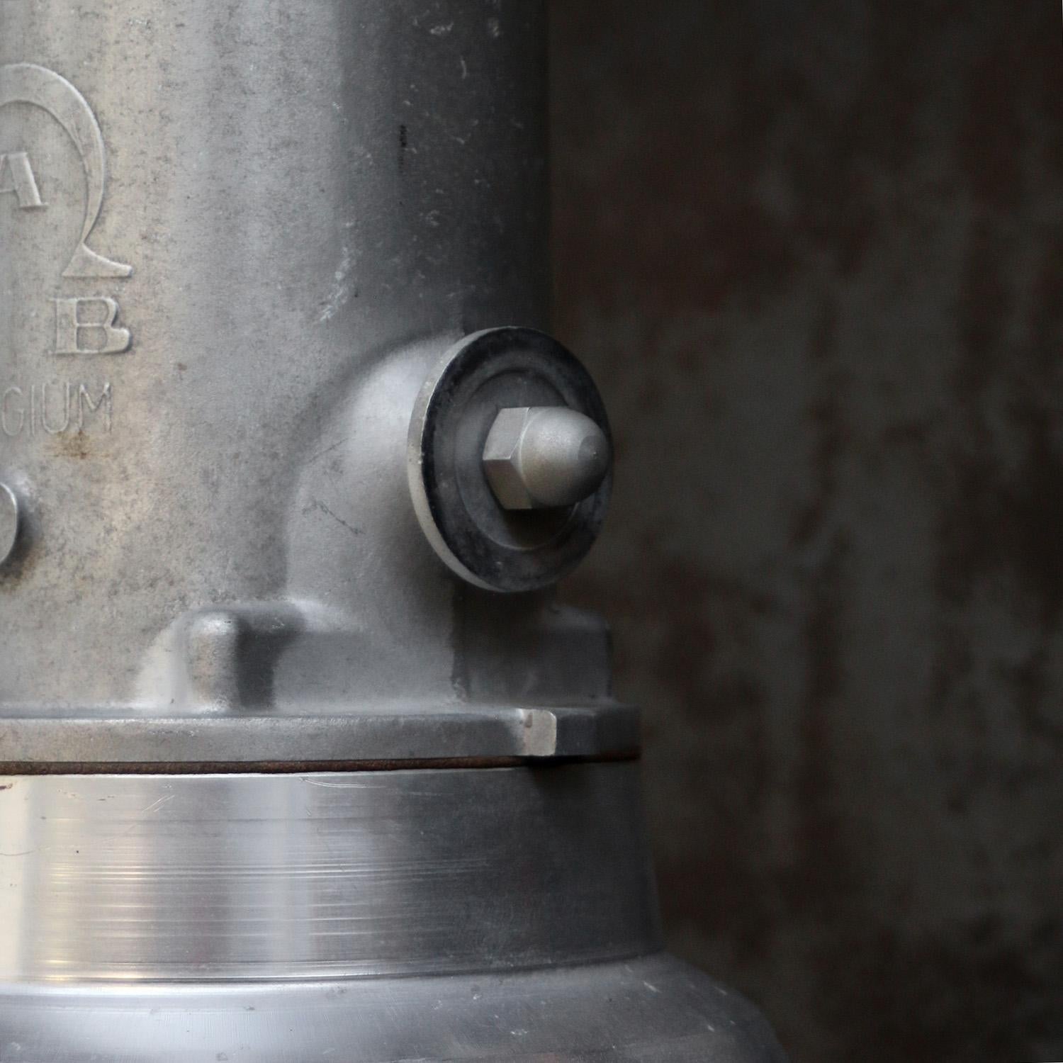 Belge Lampe à suspension industrielle transparente vintage argentée par DAB, Belgique en vente