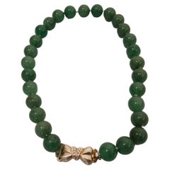 Collier sphères en argent et jade vintage