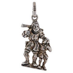 A Silver Vintage Medieval Man & Child Charm - 800 Family