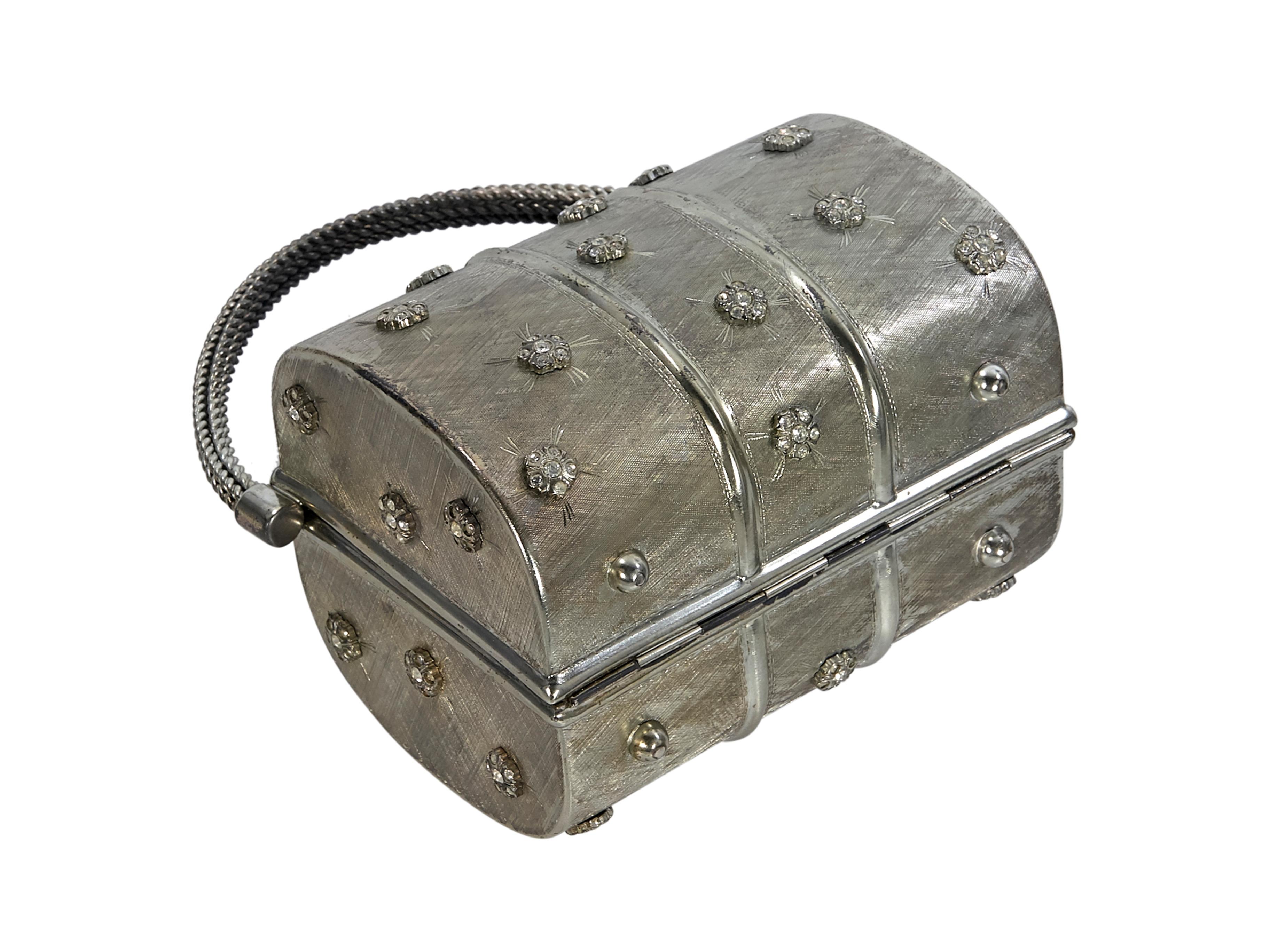 floral silver bag