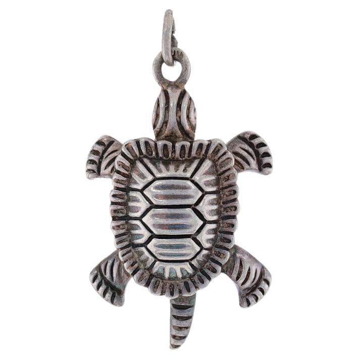Silber Vintage Schildkrötenanhänger - 800 Reptil im Angebot