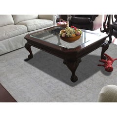 Silver Wash Peshawar Hand Knotted Oriental Rug