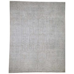 Silver Wash Peshawar Hand Knotted Oriental Rug