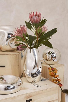 Silver Wave I Vase by Homa