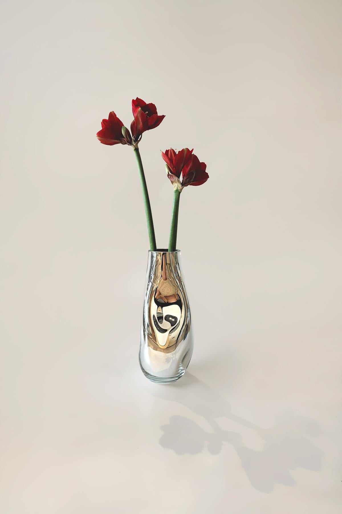 Turco Vaso Silver Wave II di Homa in vendita