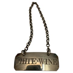 Silver White Wine Label by Hester Bateman, circa 1870
