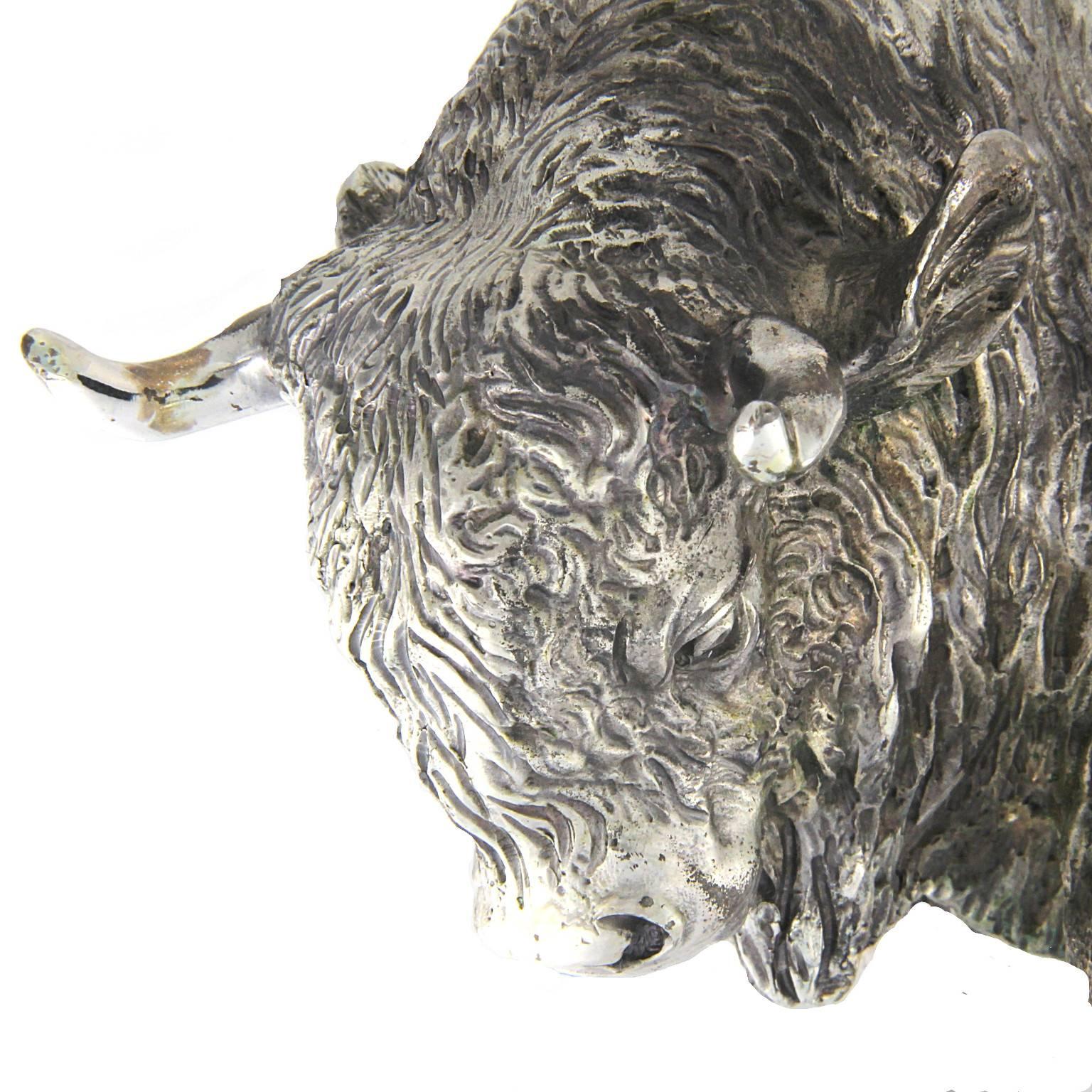 Silver Wild bison handicraft