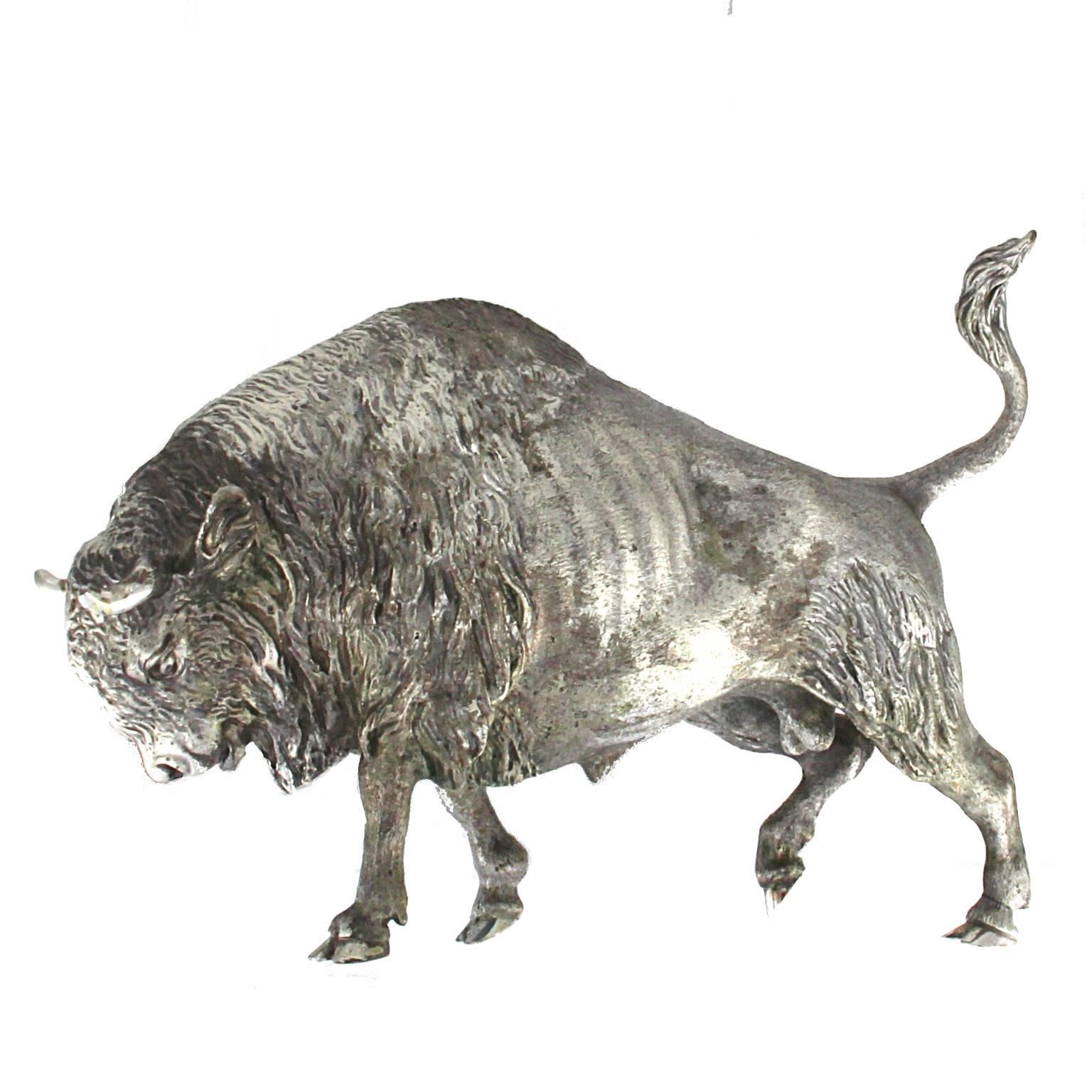 Early Victorian Silver Wild Bison handicraft