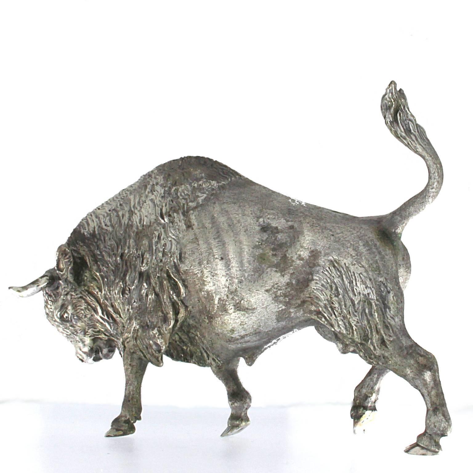 Silver Wild Bison handicraft In New Condition In Milano, Lombardia