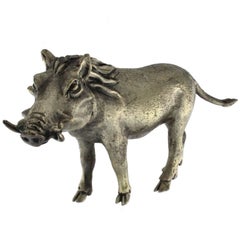 Vintage Silver Wild Boar handicraft