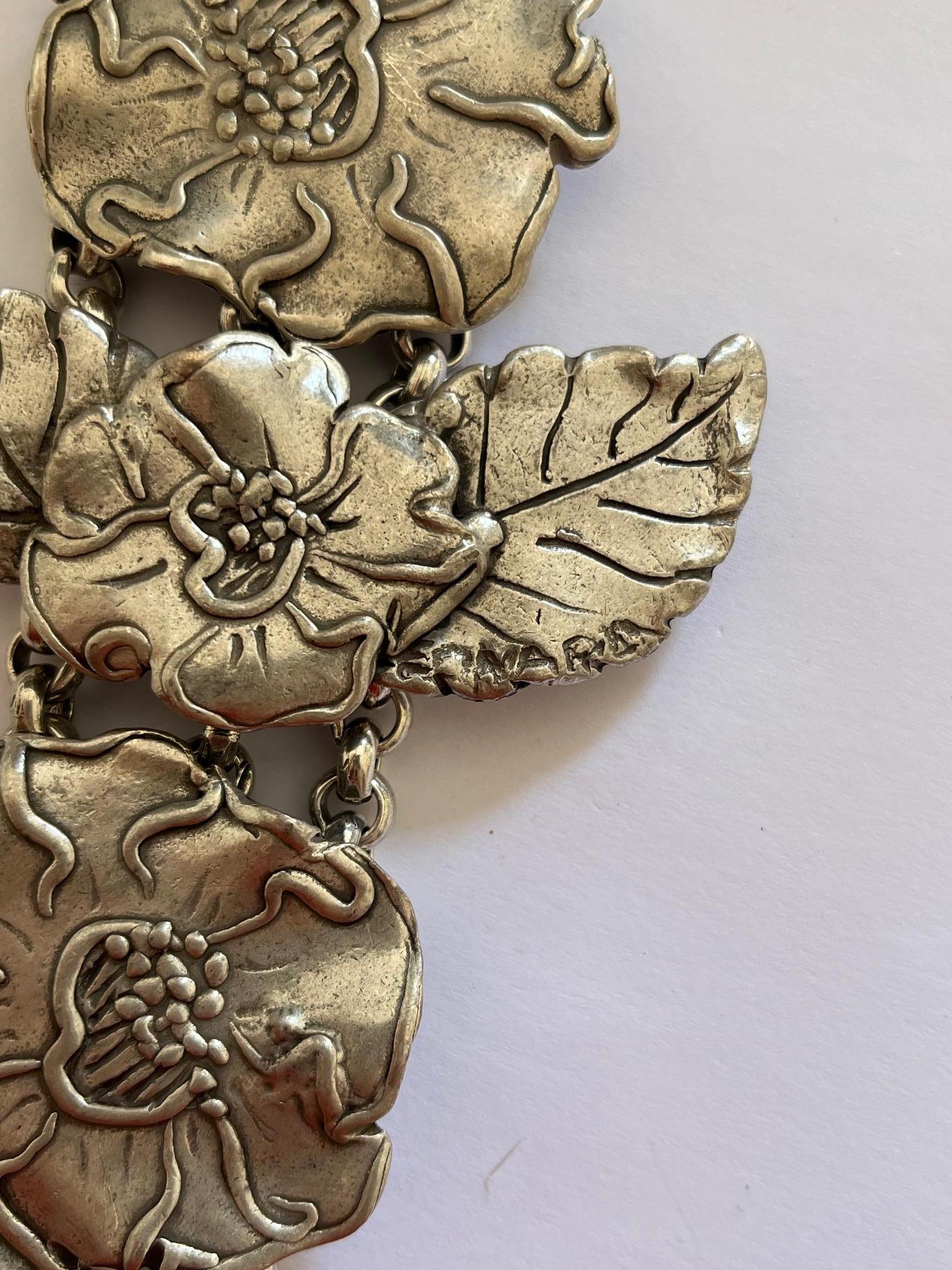 Silver Wild Roses 3 Piece Set by Leonard For Sale 2