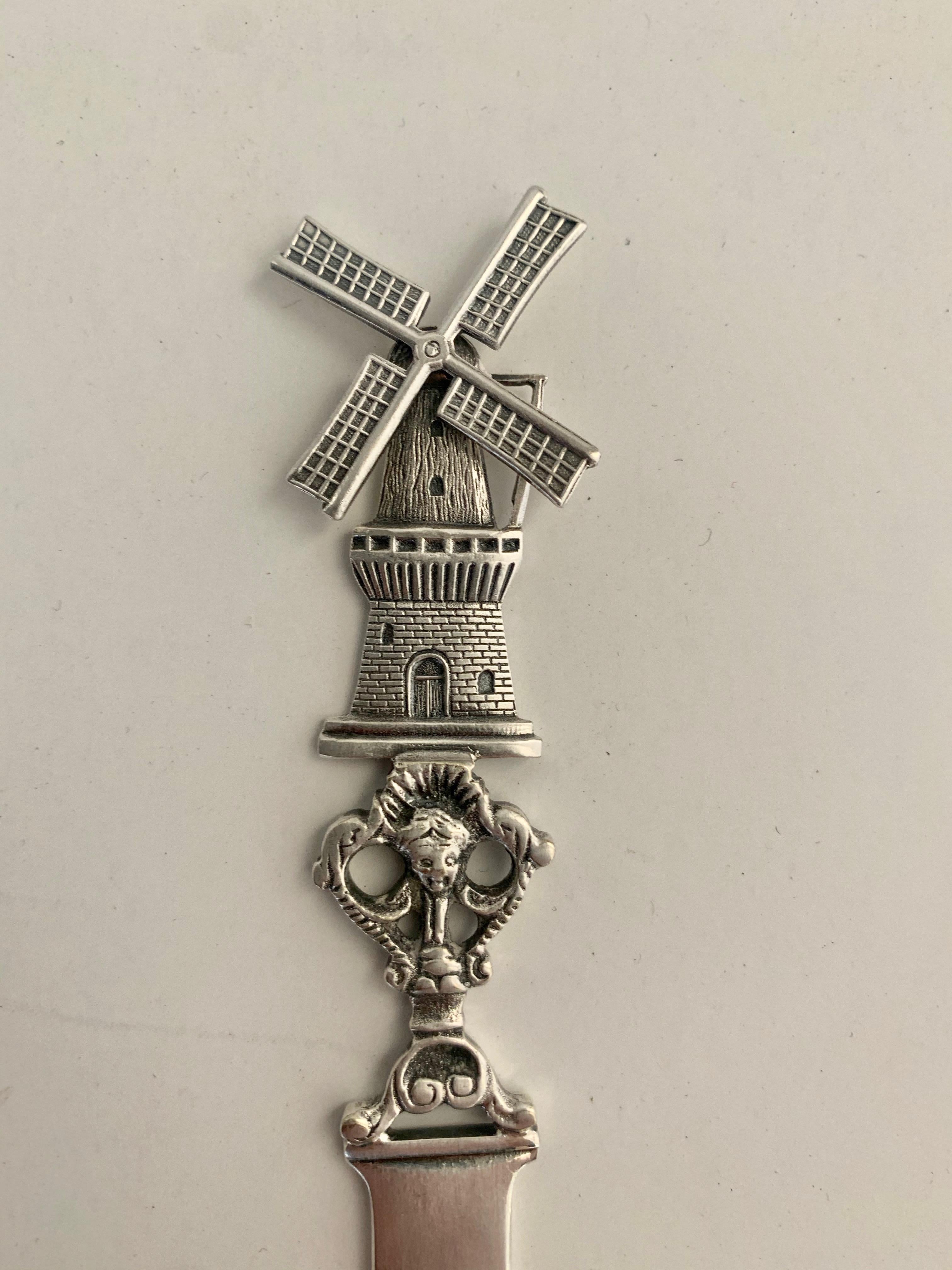 Silver Windmill Letter Opener In Good Condition In Los Angeles, CA