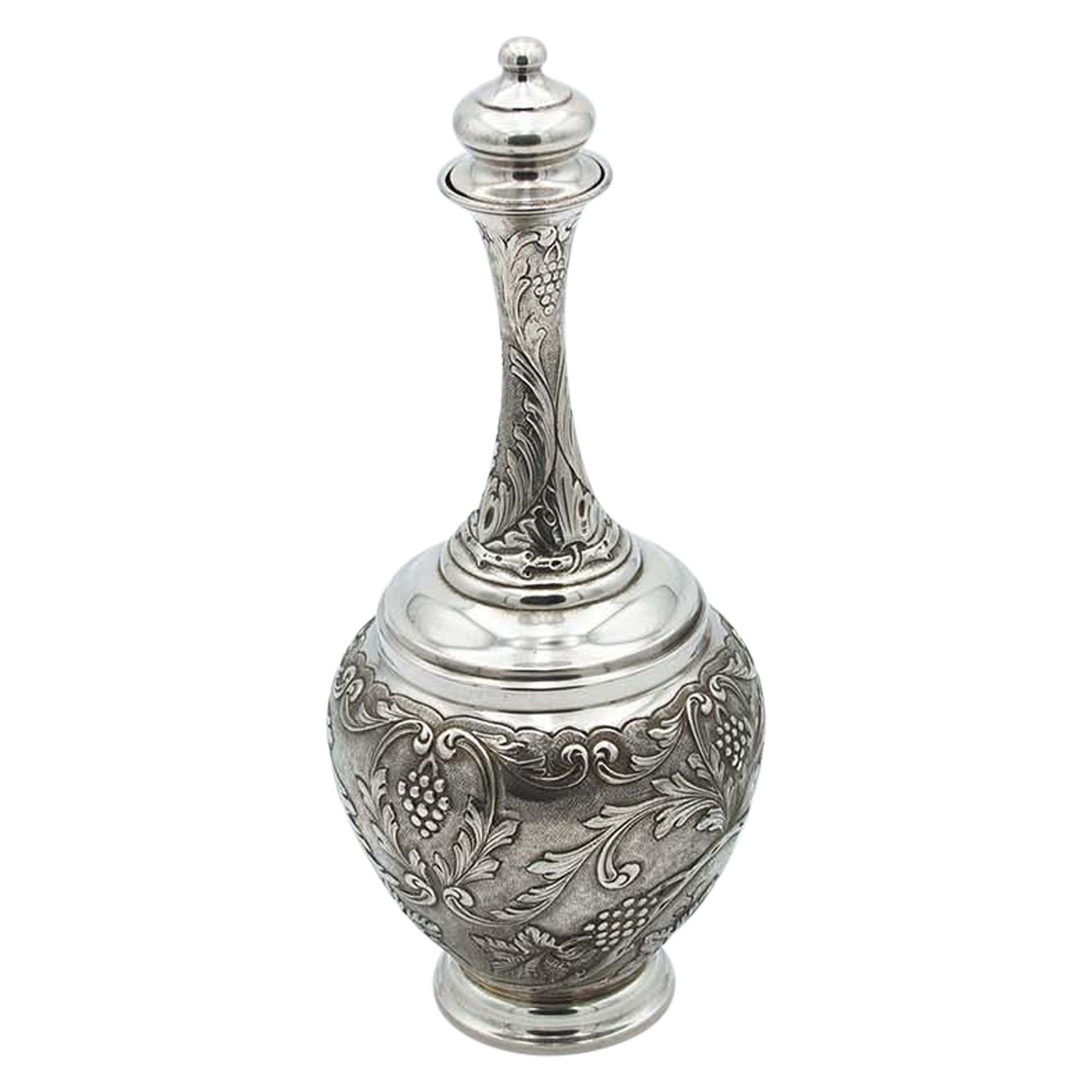 Silver wine bottle For Sale